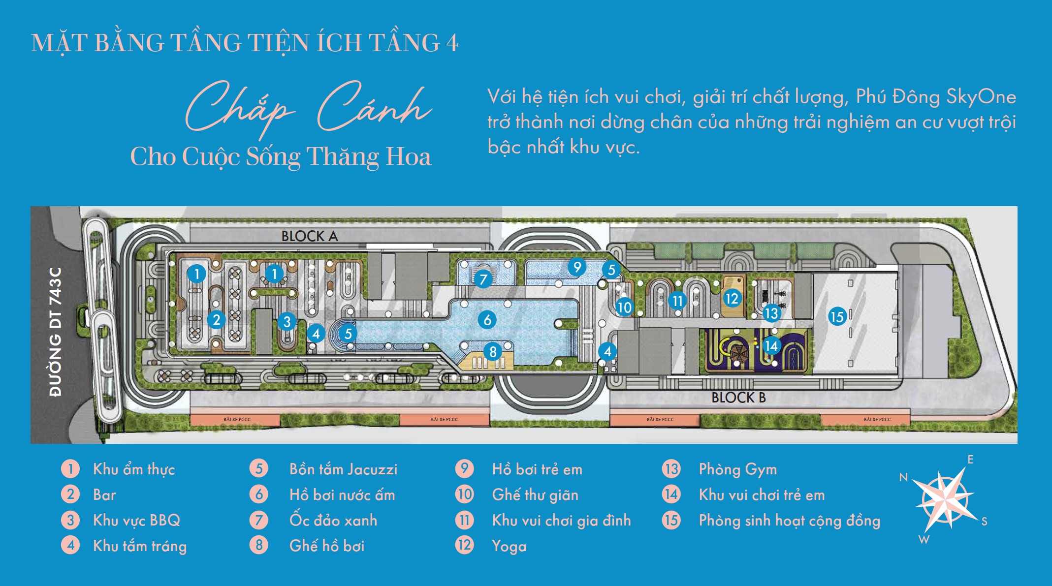 Tiện ích tầng 4 Phú Đông SkyOne