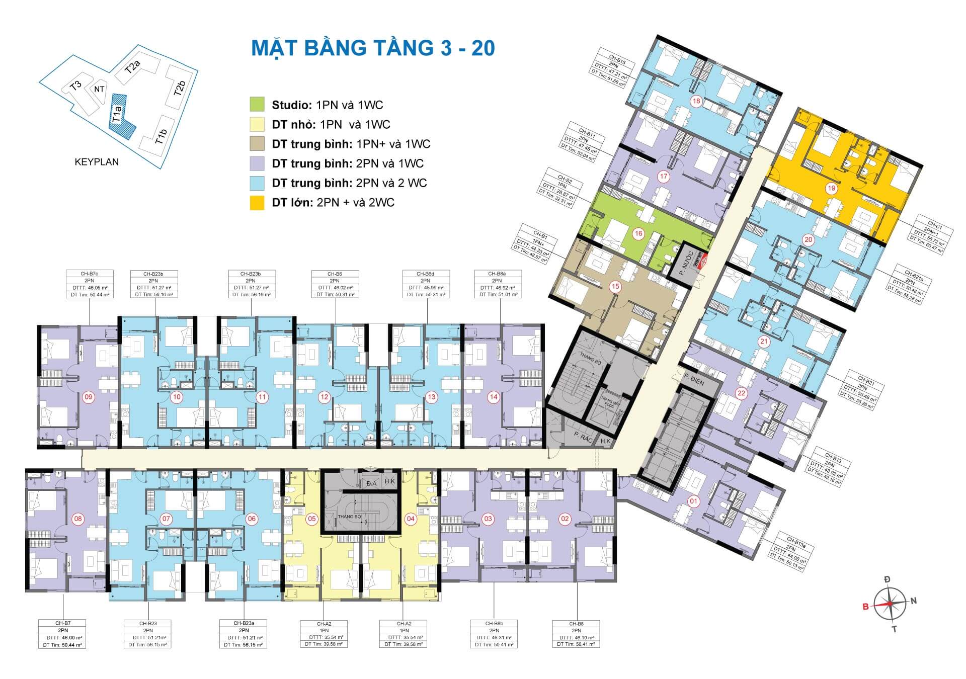 Mặt bằng Tầng 3 - 20 Block Cielo